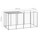 Hondenkennel 2,42 m² staal zilverkleurig - AllerleiShop