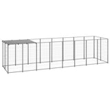 Hondenkennel 4,84 m² staal zilverkleurig - AllerleiShop