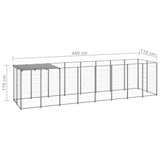 Hondenkennel 4,84 m² staal zilverkleurig - AllerleiShop