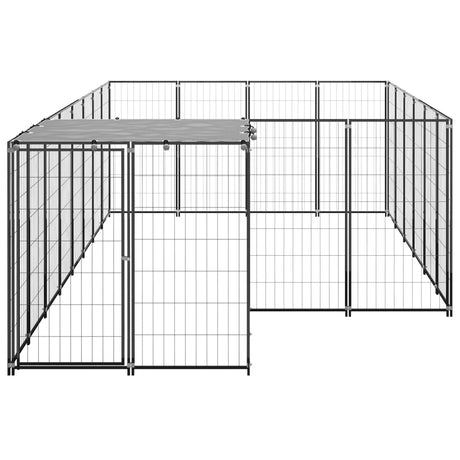 Hondenkennel 8,47 m² staal zwart - AllerleiShop