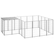 Hondenkennel 6,05 m² staal zilverkleurig - AllerleiShop