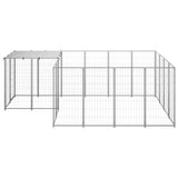 Hondenkennel 6,05 m² staal zilverkleurig - AllerleiShop