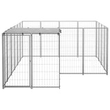 Hondenkennel 6,05 m² staal zilverkleurig - AllerleiShop