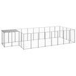 Hondenkennel 10,89 m² staal zilverkleurig - AllerleiShop