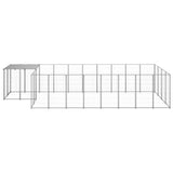 Hondenkennel 10,89 m² staal zilverkleurig - AllerleiShop