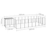 Hondenkennel 10,89 m² staal zilverkleurig - AllerleiShop