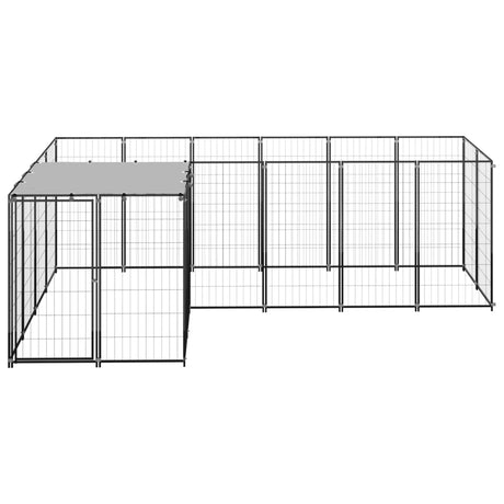 Hondenkennel 4,84 m² staal zwart - AllerleiShop