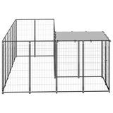 Hondenkennel 4,84 m² staal zwart - AllerleiShop