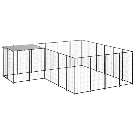 Hondenkennel 8,47 m² staal zwart - AllerleiShop