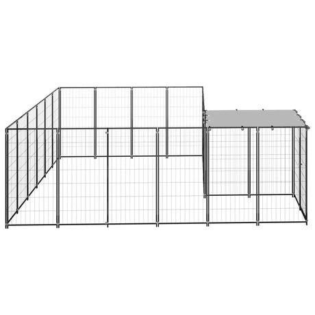 Hondenkennel 8,47 m² staal zwart - AllerleiShop