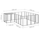 Hondenkennel 8,47 m² staal zwart - AllerleiShop