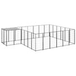 Hondenkennel 12,1 m² staal zwart - AllerleiShop