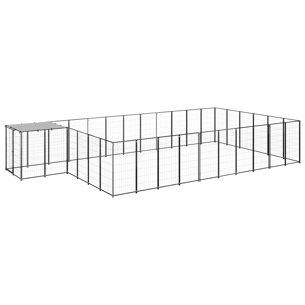 Hondenkennel 19,36 m² staal zwart - AllerleiShop