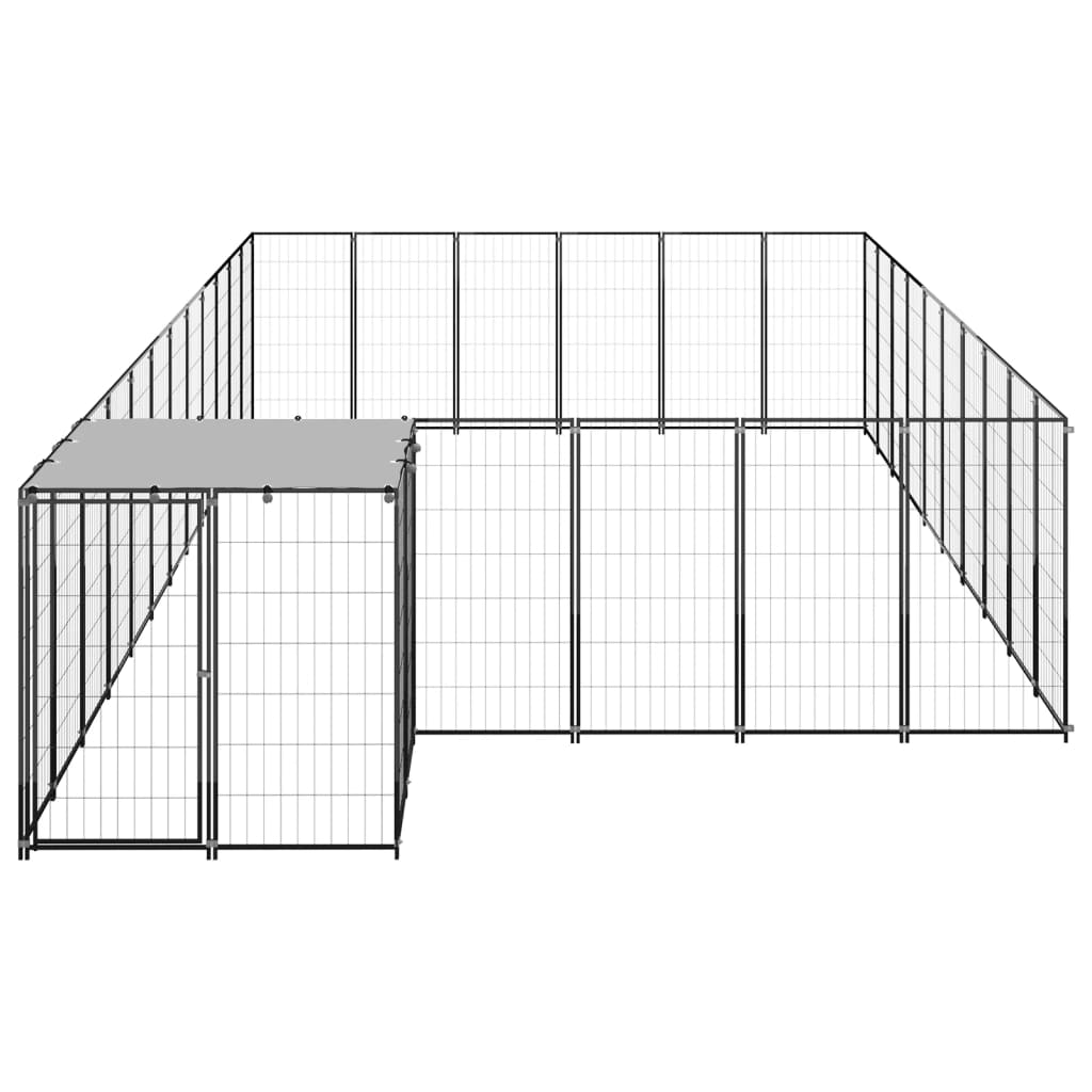 Hondenkennel 19,36 m² staal zwart - AllerleiShop