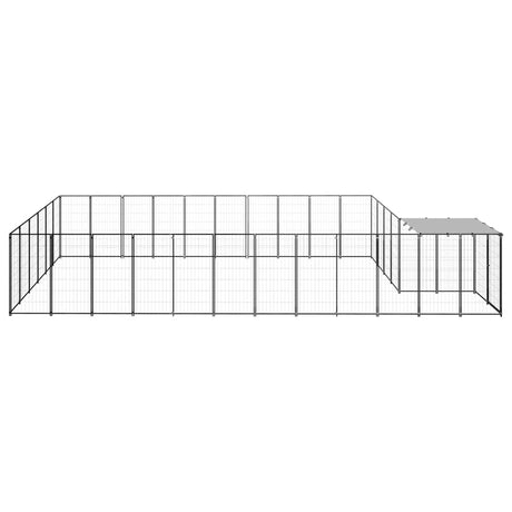 Hondenkennel 19,36 m² staal zwart - AllerleiShop