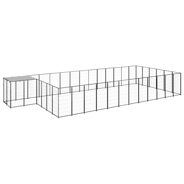 Hondenkennel 22,99 m² staal zwart - AllerleiShop