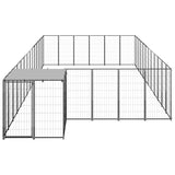 Hondenkennel 22,99 m² staal zwart - AllerleiShop