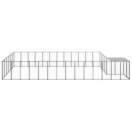 Hondenkennel 22,99 m² staal zwart - AllerleiShop