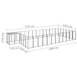 Hondenkennel 22,99 m² staal zwart - AllerleiShop