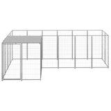 Hondenkennel 4,84 m² staal zilverkleurig - AllerleiShop