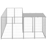 Hondenkennel 4,84 m² staal zilverkleurig - AllerleiShop