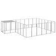 Hondenkennel 12,1 m² staal zilverkleurig - AllerleiShop