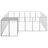 Hondenkennel 12,1 m² staal zilverkleurig - AllerleiShop