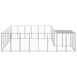 Hondenkennel 12,1 m² staal zilverkleurig - AllerleiShop