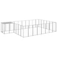 Hondenkennel 15,73 m² staal zilverkleurig - AllerleiShop