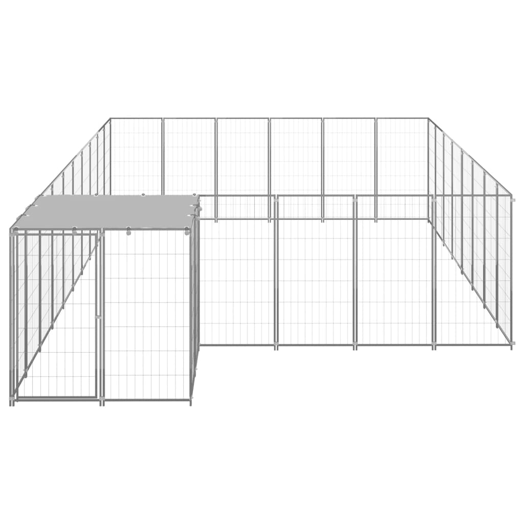 Hondenkennel 15,73 m² staal zilverkleurig - AllerleiShop