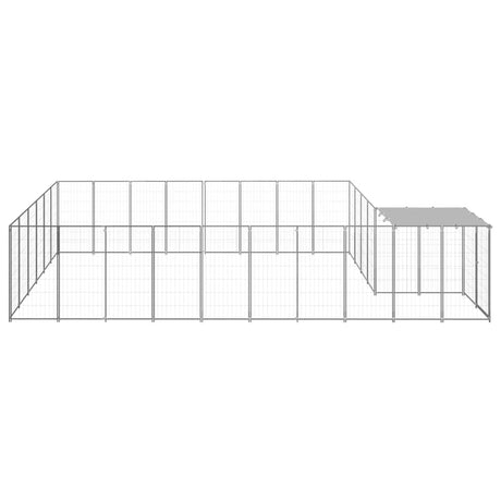 Hondenkennel 15,73 m² staal zilverkleurig - AllerleiShop