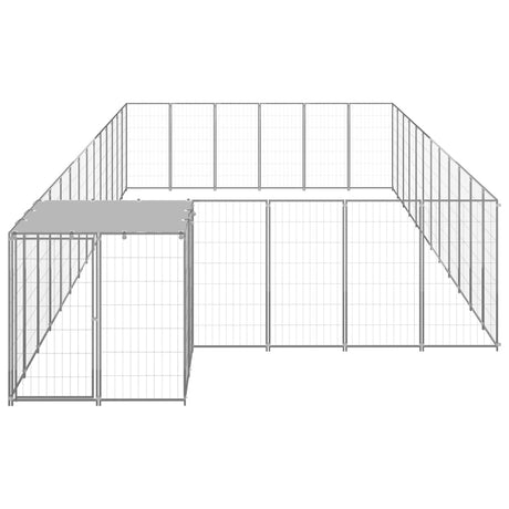 Hondenkennel 22,99 m² staal zilverkleurig - AllerleiShop