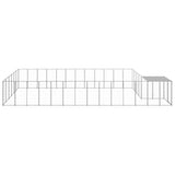 Hondenkennel 22,99 m² staal zilverkleurig - AllerleiShop