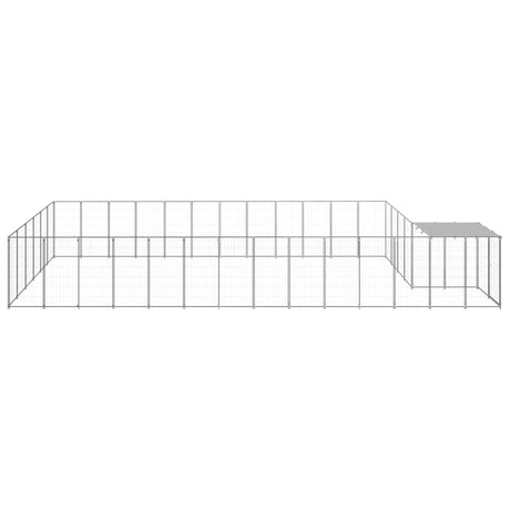 Hondenkennel 22,99 m² staal zilverkleurig - AllerleiShop