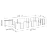 Hondenkennel 22,99 m² staal zilverkleurig - AllerleiShop