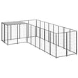 Hondenkennel 6,05 m² staal zwart - AllerleiShop