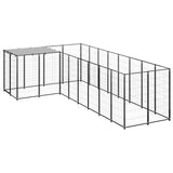 Hondenkennel 6,05 m² staal zwart - AllerleiShop