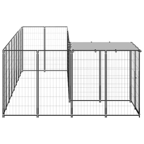 Hondenkennel 6,05 m² staal zwart - AllerleiShop