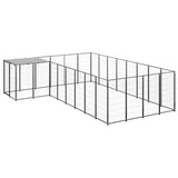 Hondenkennel 10,89 m² staal zwart - AllerleiShop