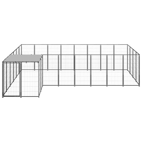 Hondenkennel 10,89 m² staal zwart - AllerleiShop