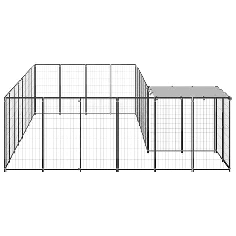 Hondenkennel 10,89 m² staal zwart - AllerleiShop