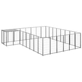 Hondenkennel 15,73 m² staal zwart - AllerleiShop