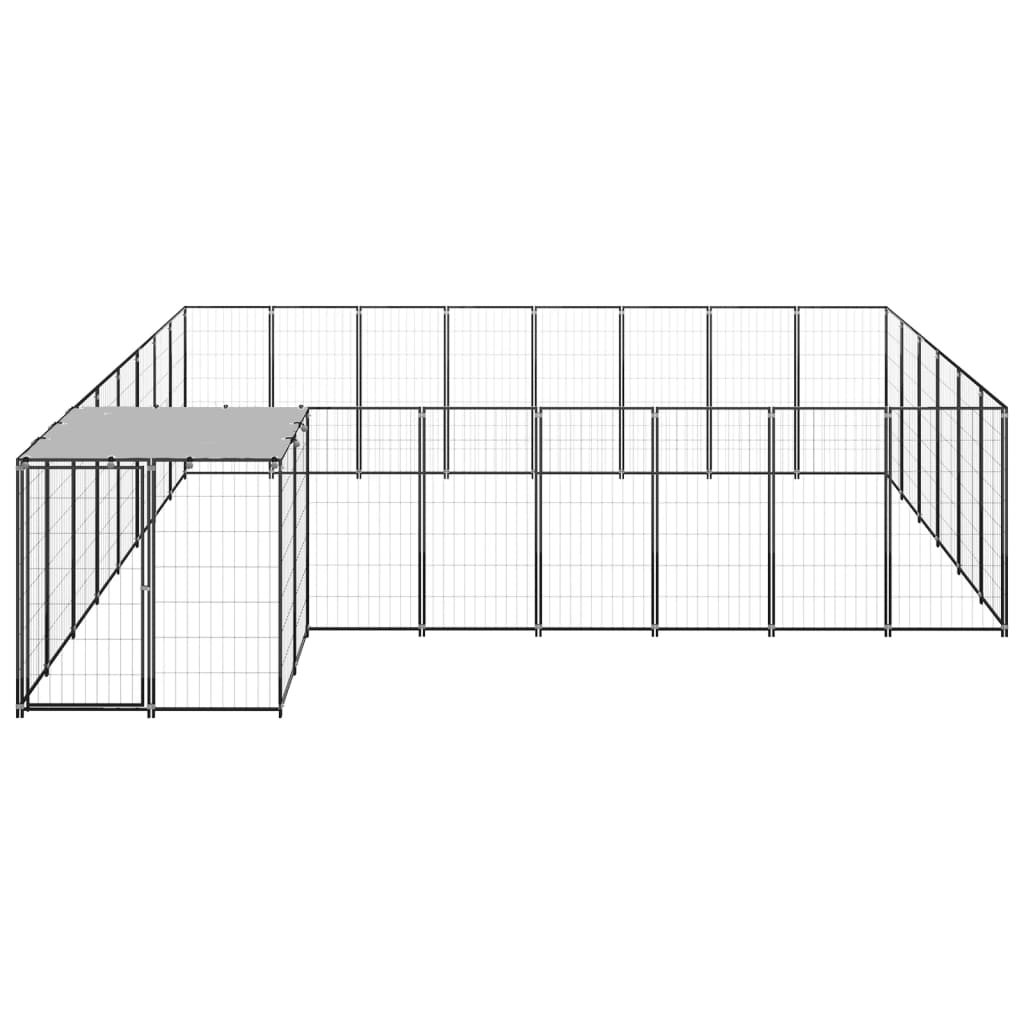 Hondenkennel 15,73 m² staal zwart - AllerleiShop