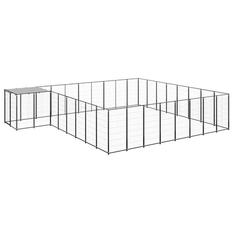 Hondenkennel 20,57 m² staal zwart - AllerleiShop