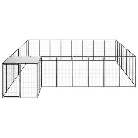 Hondenkennel 20,57 m² staal zwart - AllerleiShop