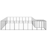 Hondenkennel 20,57 m² staal zwart - AllerleiShop