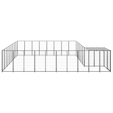 Hondenkennel 20,57 m² staal zwart - AllerleiShop