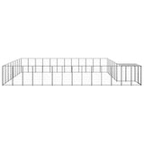 Hondenkennel 30,25 m² staal zwart - AllerleiShop