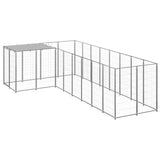 Hondenkennel 6,05 m² staal zilverkleurig - AllerleiShop