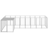 Hondenkennel 6,05 m² staal zilverkleurig - AllerleiShop